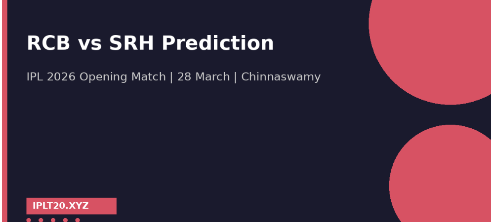 RCB vs SRH Prediction Today — IPL 2026 Opening Match