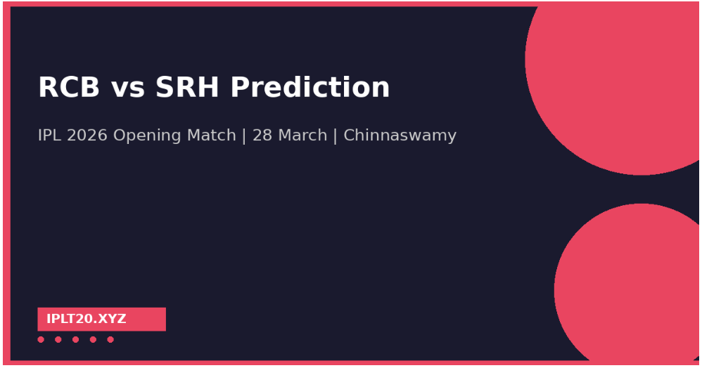 RCB vs SRH Prediction Today — IPL 2026 Opening Match
