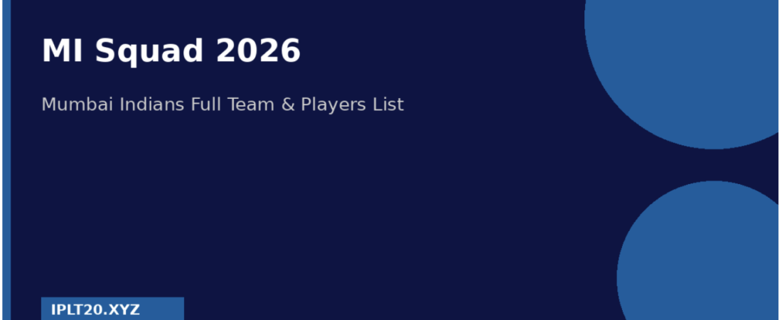 MI Squad 2026 Players List 