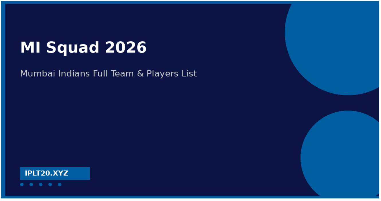 MI Squad 2026 Players List 
