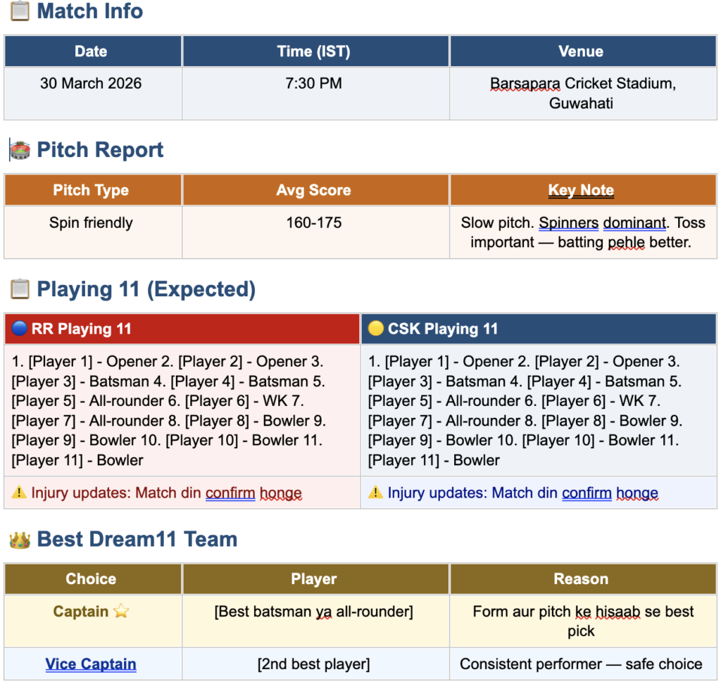 match details